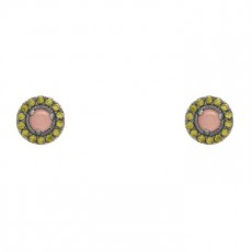 PENDIENTES RAIVE BOTTON CUARZO ROSA