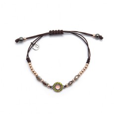 PULSERA RAIVE BOTTON CALCEDONIA ROSA