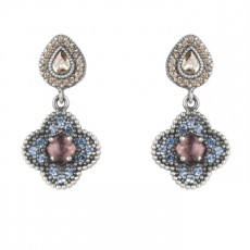 PENDIENTES SUNFIELD FLOR AZUL
