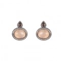 PENDIENTES SUNFIELD FEUILLE ROSE