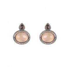 PENDIENTES SUNFIELD FEUILLE ROSE