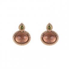 PENDIENTES SUNFIELD FEUILLE GRENAT