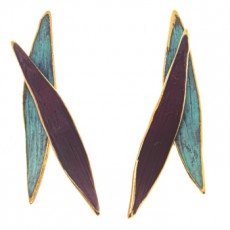 PENDIENTES FILI PLAZA FUEGO BURDEOS