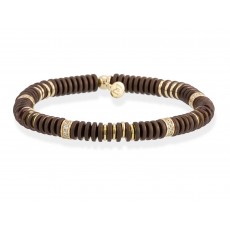 PULSERA MATT MARRON Y DORADA