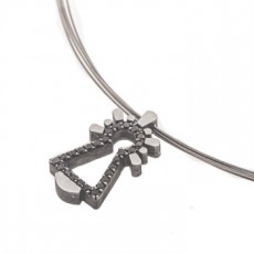 COLGANTE MEDIANO VIRGEN DIAMANTES NEGROS