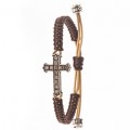 PULSERA CROSS BROWN XL