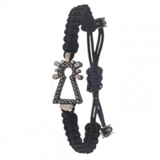 PULSERA VIRGEN XL BRILLANTES NEGROS