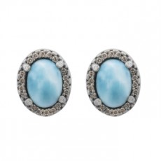 PENDIENTES RAIVE BOTON LARIMAR & ZC CAVA