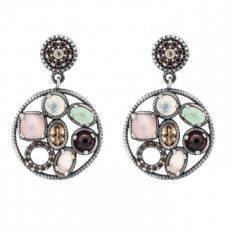 PENDIENTES RAIVE GRANATE P.LUNA 