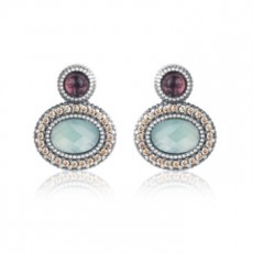 PENDIENTES SUNFIELD TURMALINA ROSA