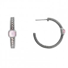 PENDIENTES RAIVE CRIOLLAS OJO DE GATO ROSA