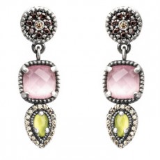 PENDIENTES RAIVE FOLK OJO DE GATO ROSA