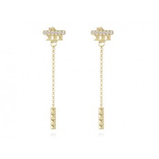 PENDIENTES CON CADENA Y TACHUELAS