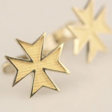 GEMELOS CRUZ DE MALTA ORO AMARILLO
