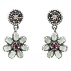 PENDIENTES RAIVE BOTON FLOR GRANATE