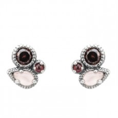 PENDIENTES RAIVE BOTON OJO DE GATO ROSA