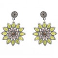 PENDIENTES RAIVE SOL BOTON VERDE