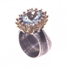 ANILLO AGUA MARINA