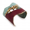 PULSERA EN BRONCE VERDE Y GRANATE DE LA COLECCI&Oacute;N AL VIENTO