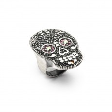 ANILLO RAIVE CALAVERA G CIRCONITA FUCSIA