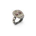 ANILLO RAIVE PLATA CALAVERA CIRCONITA CAVA