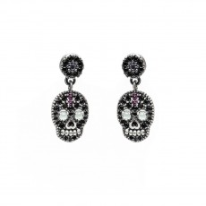 PENDIENTES RAIVE CALAVERA COLGADA NEGRA