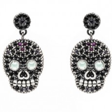 PENDIENTES RAIVE CALAVERA COLGADA L BLACK