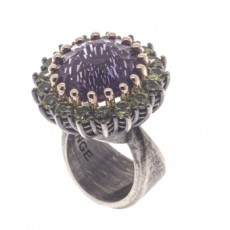 ANILLO AMATISTA Y PERIDOTOS