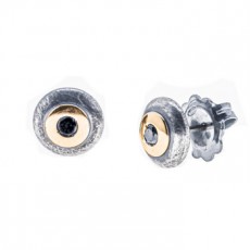 PENDIENTES CHAT&Oacute;N BRILLANTE NEGRO