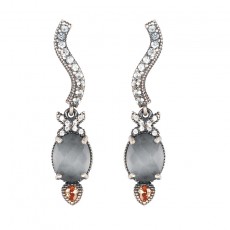 PENDIENTES MILOS CUARZO GRIS