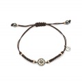 PULSERA  MACRAM&Eacute; CIRCONITA BROWN Y CAVA