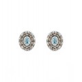 PENDIENTES RAIVE BOTON OVALADO AGUA