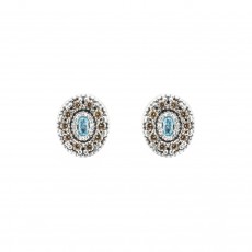 PENDIENTES RAIVE BOTON OVALADO AGUA