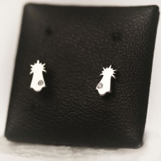 PENDIENTES BEBE VIRGEN CON DIAMANTE BLANCO