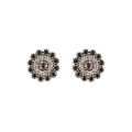 PENDIENTES RAIVE ROSETON GRANATE