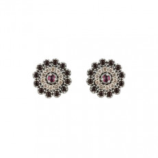 PENDIENTES RAIVE ROSETON GRANATE