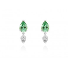 PENDIENTES IRIA VERDE PLATA