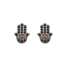 PENDIENTE RAIVE BOTON FATIMA BLACK