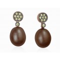 PENDIENTES LIA CON PERLA CHOCOLATE