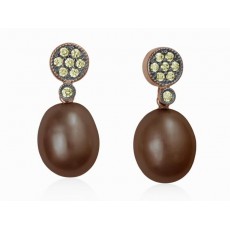 PENDIENTES LIA CON PERLA CHOCOLATE