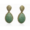 PENDIENTES FLAT CON AMAZONITAS VERDES
