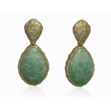 PENDIENTES FLAT CON AMAZONITAS VERDES