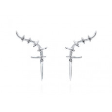 PENDIENTES VERTEBRAL MINI PLATA