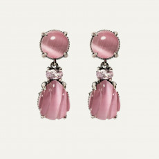 PENDIENTES SUNFIELD LAGRIMA ROSA