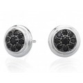PENDIENTES BOTON ZIRCONITAS NEGRAS