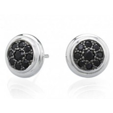 PENDIENTES BOTON ZIRCONITAS NEGRAS